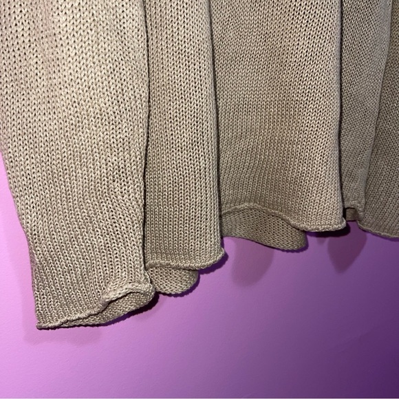 Miles Leon Sweater Men's Size XL Beige Mushroom Linen Cotton‎ Knit Loose Fit - Picture 8 of 13